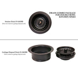 All-in-One Undermount Hammered Copper 42 in. 0-Hole Triple Bowl Kitchen Sink in Oil Rubbed Bronze - Super Arbor