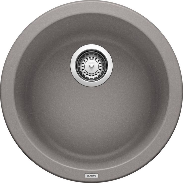 RONDO Dual Mount Granite Composite 17.69 in. Single Bowl Bar Sink in Anthracite