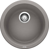 RONDO Dual Mount Granite Composite 17.69 in. Single Bowl Bar Sink in Anthracite