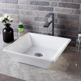 16 in. x 16 in. x 5 in. Vessel Sink in White Bathroom Ceramic Square Porcelain Sink - Super Arbor