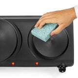 Concealed 2-Burner 7.5 in. Black Portable Hot Plate