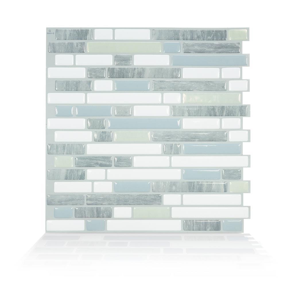 Bellagio Multi 10.06 in. W x 10 in. H Peel and Stick Self-Adhesive Decorative Mosaic Wall Tile Backsplash (4-Pack) - Super Arbor