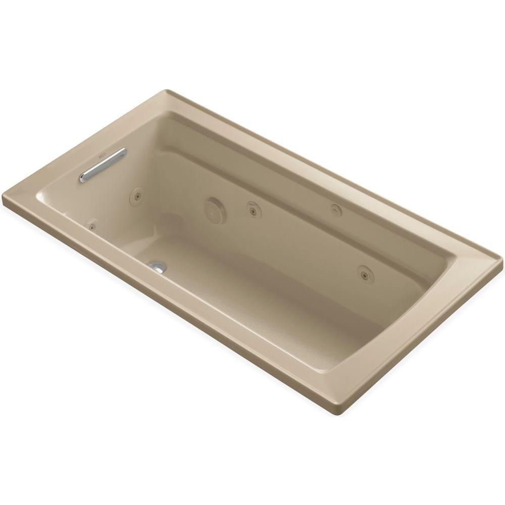 Archer 5 ft. Acrylic Rectangular Drop-in Whirlpool Bathtub in White - Super Arbor