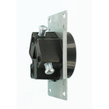 50 Amp 125/250-Volt Shallow Flush Mounted Single Outlet, Black - Super Arbor