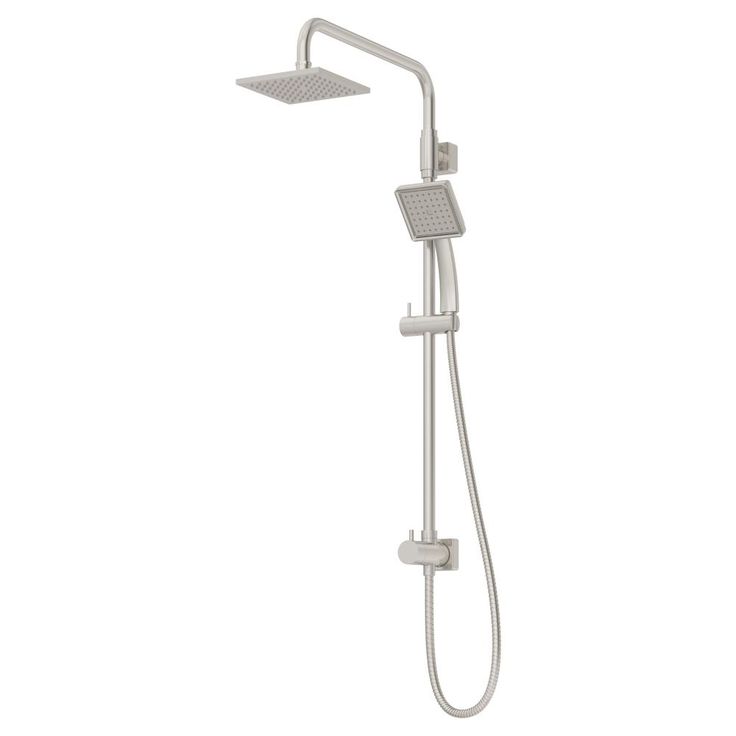 1-spray 6 in. Dual Shower Head and Handheld Shower Head in Satin Nickel