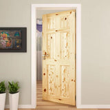 30 in. x 80 in. x 1.375 in. 6-Panel Colonial Double Hip Knotty Wood Interior Door Slab - Super Arbor