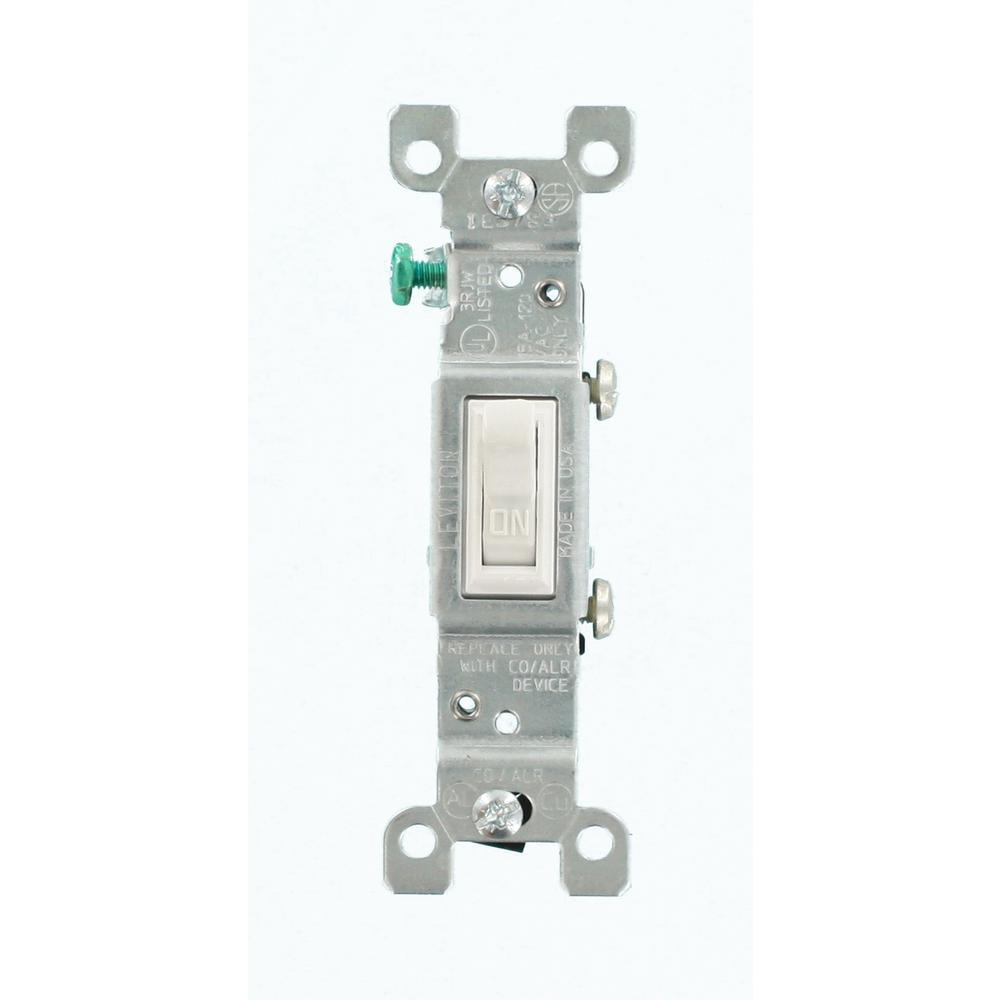 15 Amp CO/ALR AC Quiet Toggle Switch, White - Super Arbor