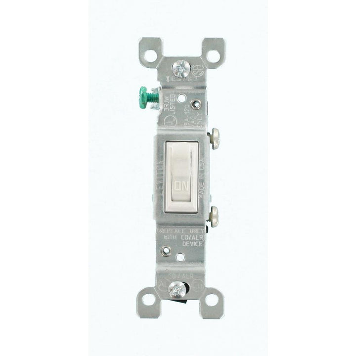 15 Amp CO/ALR AC Quiet Toggle Switch, White - Super Arbor