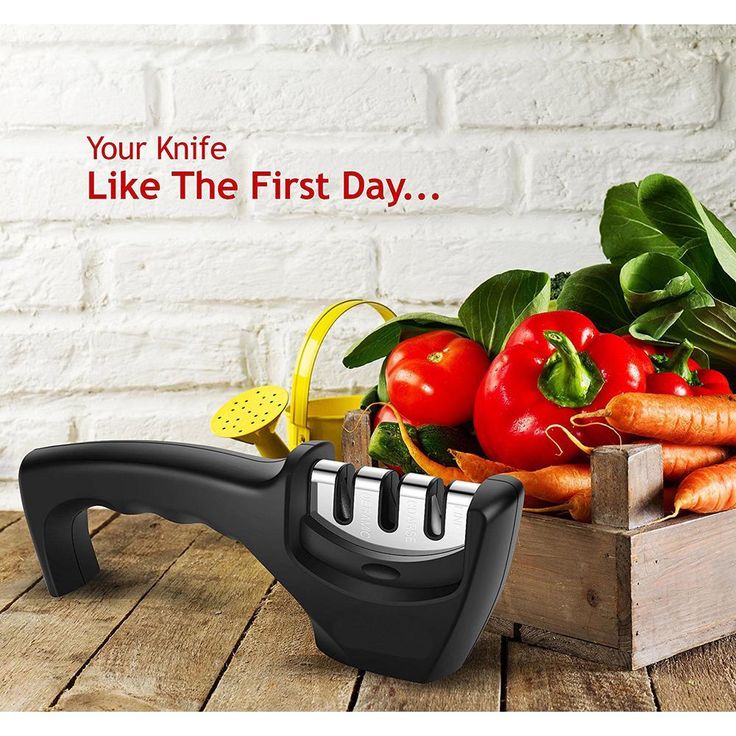 LIGHTSMAX Manual Knife Sharpener with 3-Stages