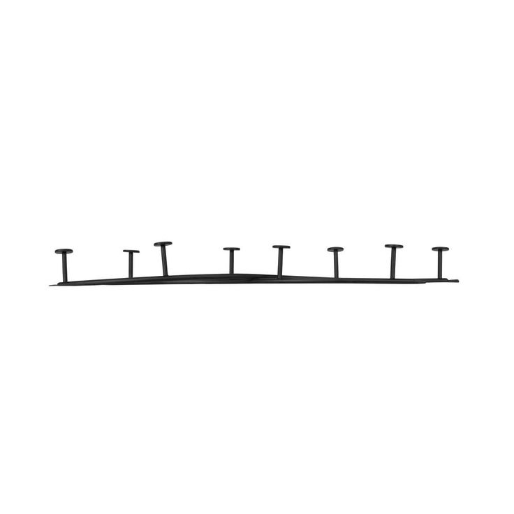 Sweep 8-Hook Double Wall Mount Rack in Black