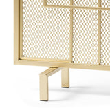 Alamance Modern Gold Single Panel Iron Fire Screen - Super Arbor