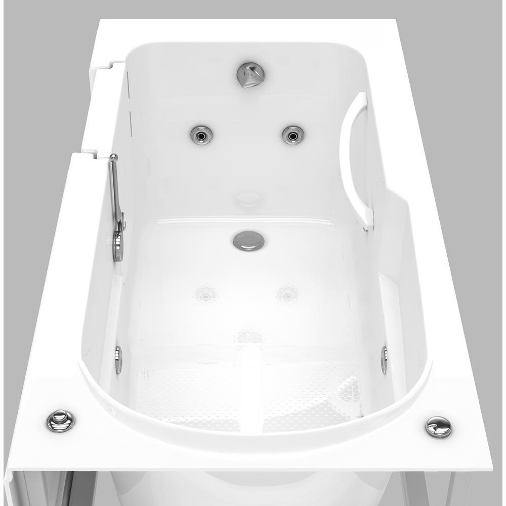 Nova Heated Step-In 5 ft. Walk-In Whirlpool Bathtub in White with Chrome Trim - Super Arbor