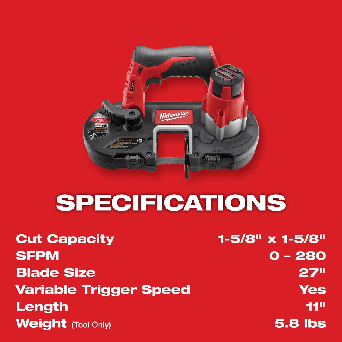 Milwaukee M12 12V Lithium-Ion Cordless Sub-Compact Band Saw Kit with M12 Multi-Tool, 1-5/8 in Cut Capacity