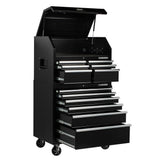 36 in. W 12-Drawer, Deep Combination Tool Chest and Cabinet Set in Gloss Black
