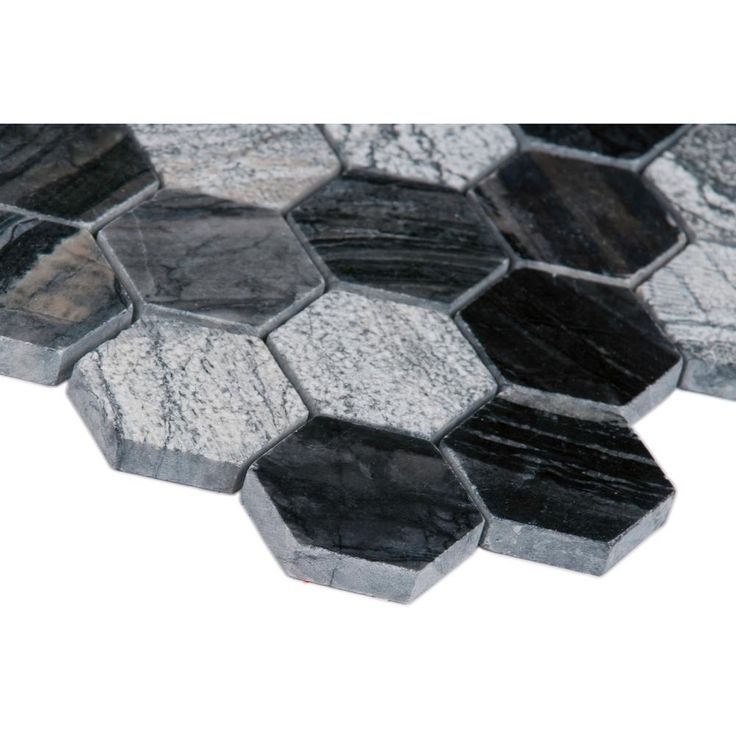 MSI Henley Hexagon 12 in. x 12 in. x 10 mm Textured Marble Mesh-Mounted Mosaic Tile (10 sq. ft. / case)