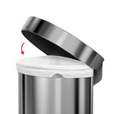 simplehuman 45-Liter Brushed Stainless Steel Steel Trash Can with Lid
