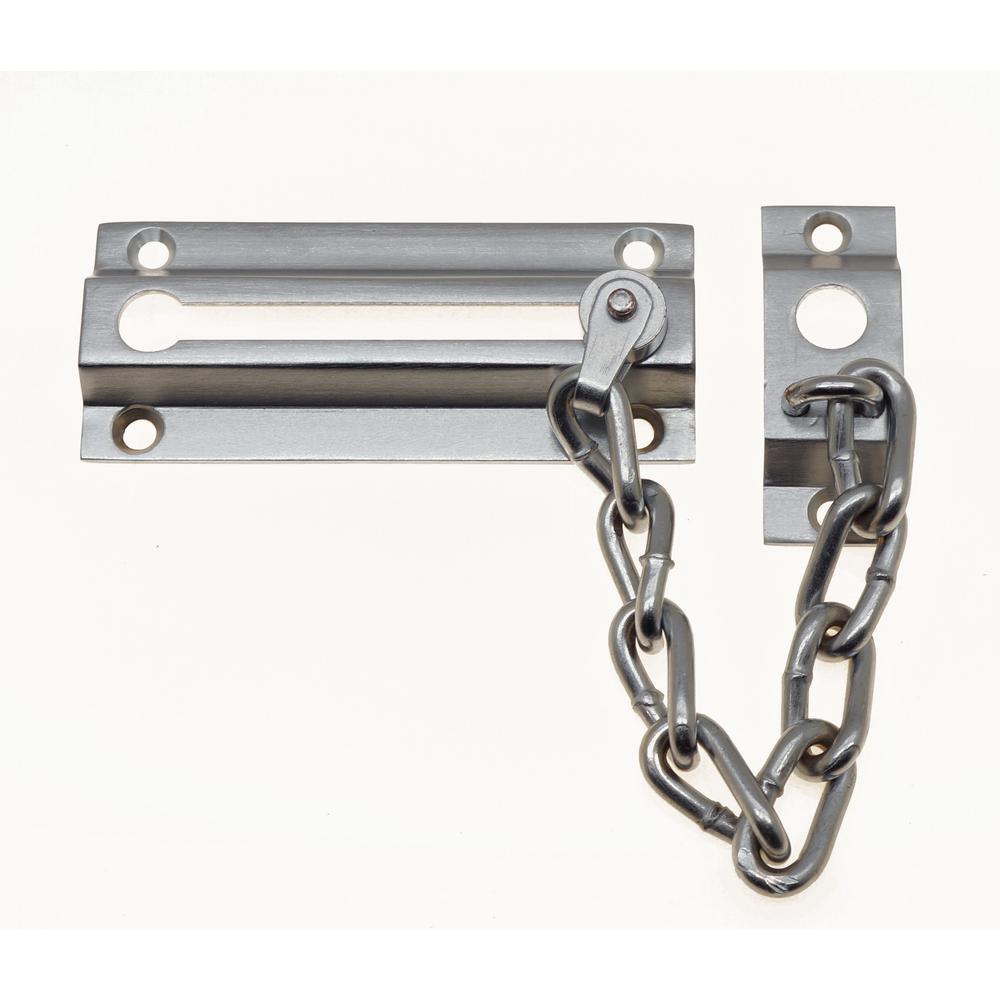 Solid Brass Chain Door Guard in Satin Nickel - Super Arbor