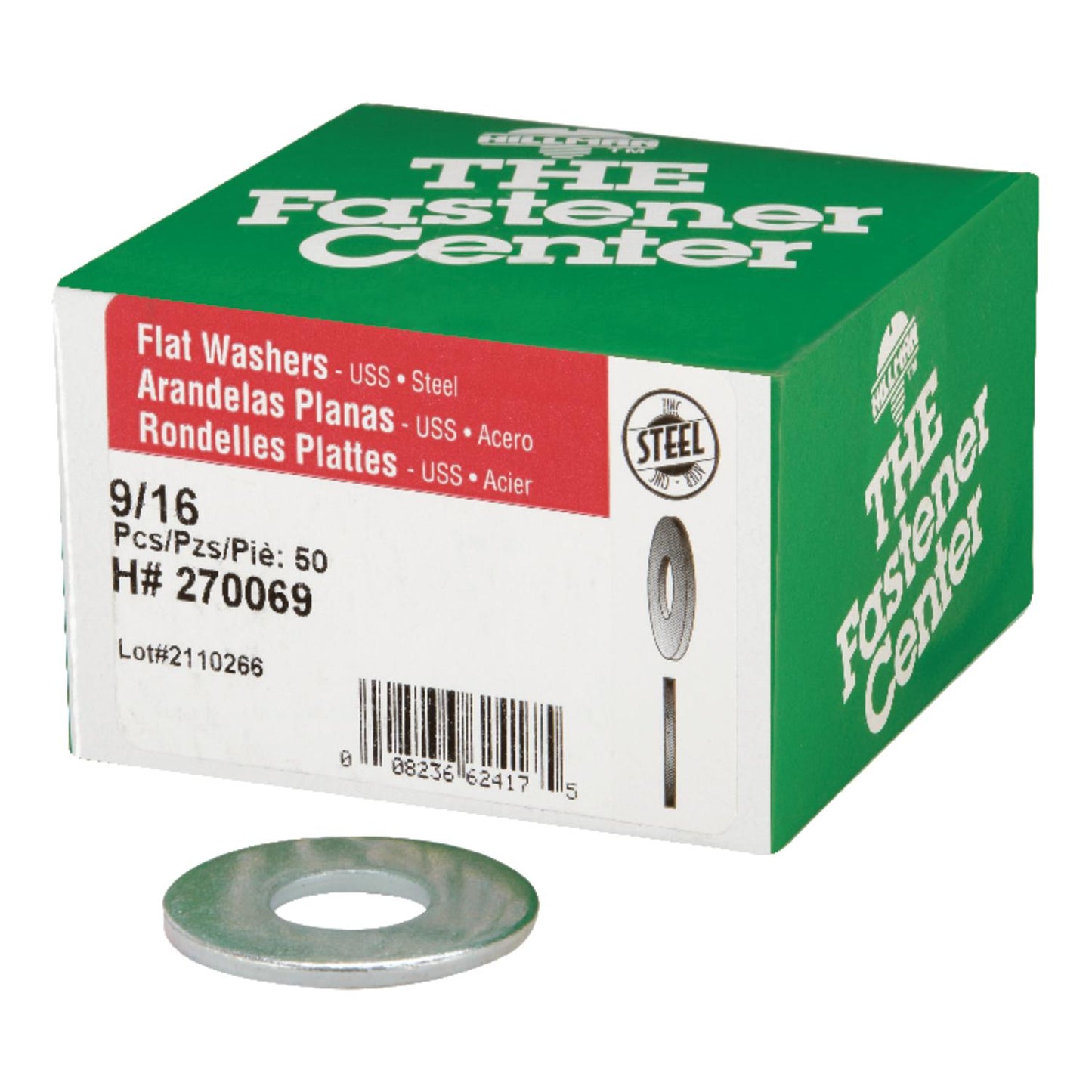 Hillman Zinc-Plated Steel 9/16 in. USS Flat Washer, 50-Pack