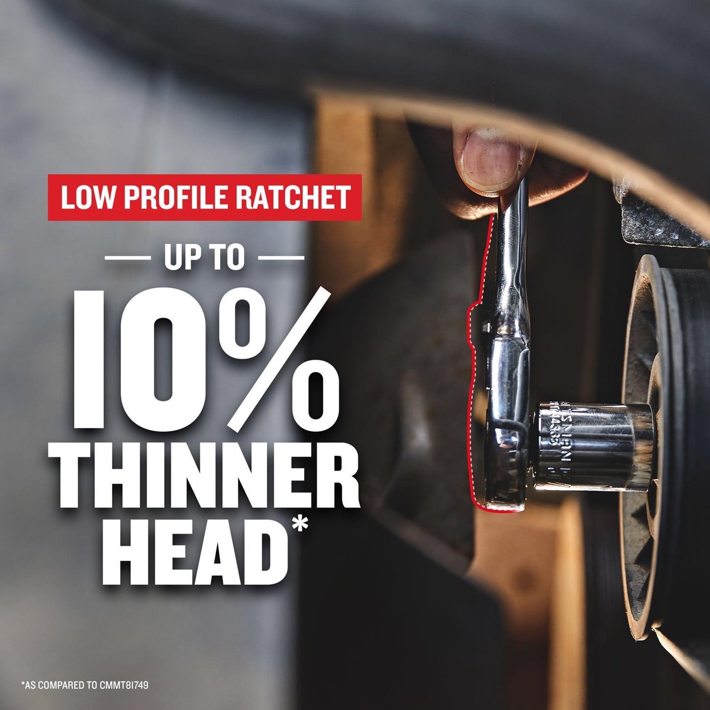 Craftsman Low Profile 1/2 in. Drive Bi-Material Ratchet, 72 Teeth