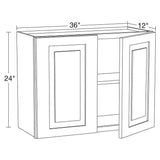 Home Decorators Collection Grayson 36 in. W x 12 in. D x 24 in. H Assembled Plywood Wall Bridge Kitchen Cabinet in Deep Onyx with Soft Close