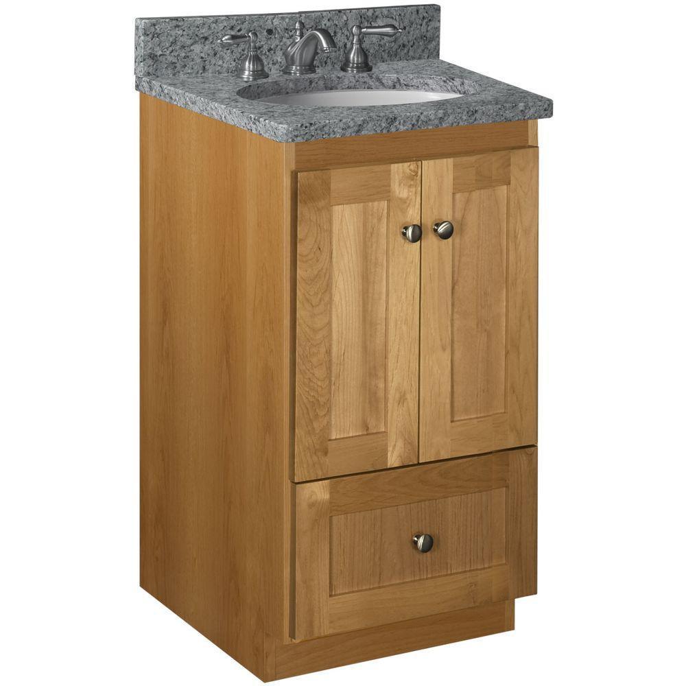 Shaker 42 in. W x 21 in. D x 34.5 in. H Vanity Cabinet Only in Natural Alder - Super Arbor