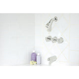 3-Handle 1-Spray Tub and Shower Faucet with Metal Verve Knob Handles in Polished Chrome (Valve Included) - Super Arbor