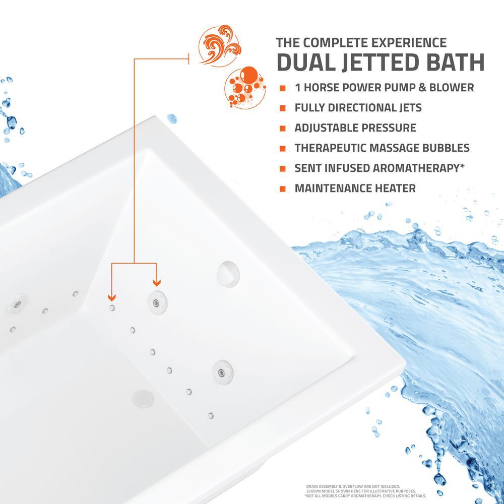 Jaspers 5 ft. Acrylic Corner Drop-in Whirlpool Air Bathtub in White - Super Arbor