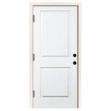 36 in. x 80 in. Premium 2-Panel Square Primed White Steel Prehung Front Door w/ 36 in. Right-Hand Inswing and 4 in. Wall - Super Arbor