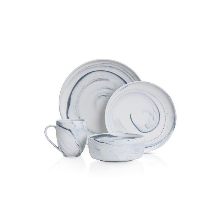 32-Piece Casual Gray Porcelain Dinnerware Set (Set for 8)