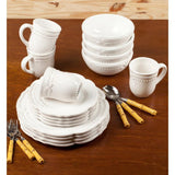 16-Piece Solid White Stone Dinnerware Set (Service for 4)