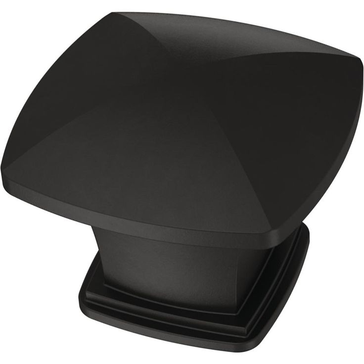Essentials 1-1/4 in. (31mm) Matte Black Square Cabinet Knob (24-Pack)