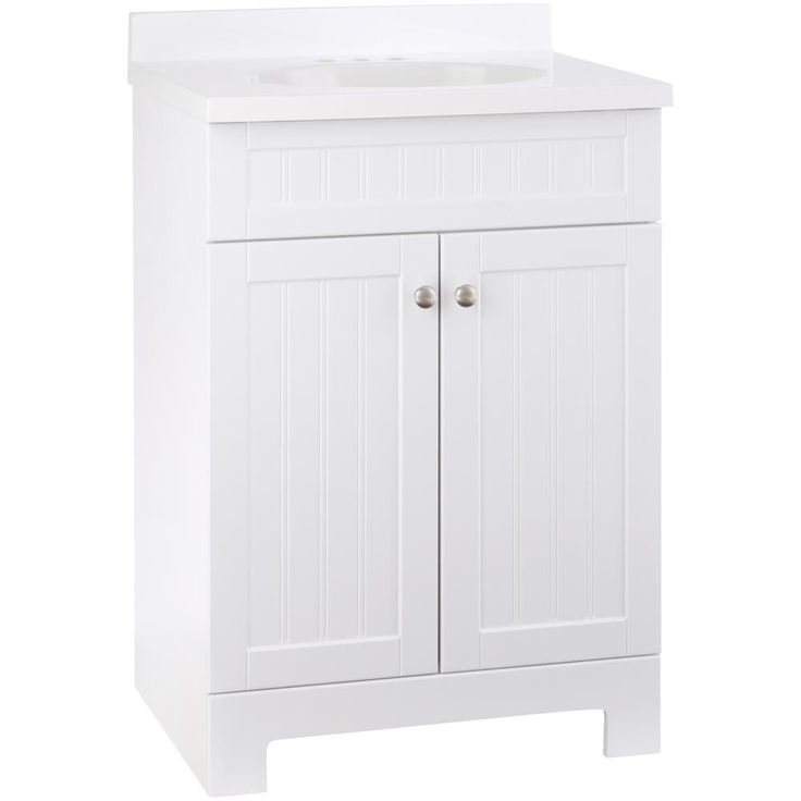 Style Selections Ellenbee 24-in White Single Sink Bathroom Vanity with White Cultured Marble Top