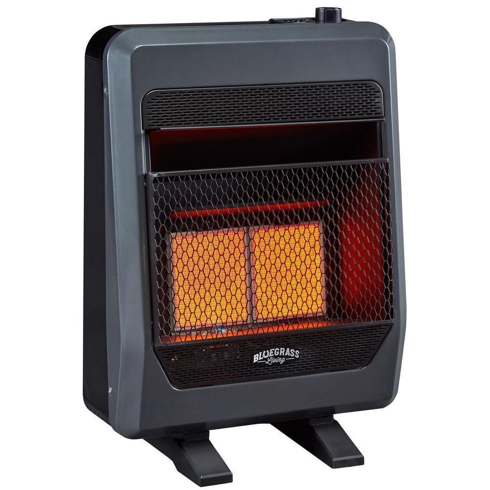 T-Stat Control 20,000 BTU Vent Free Natural Gas Infrared Gas Space Heater With Blower - Super Arbor