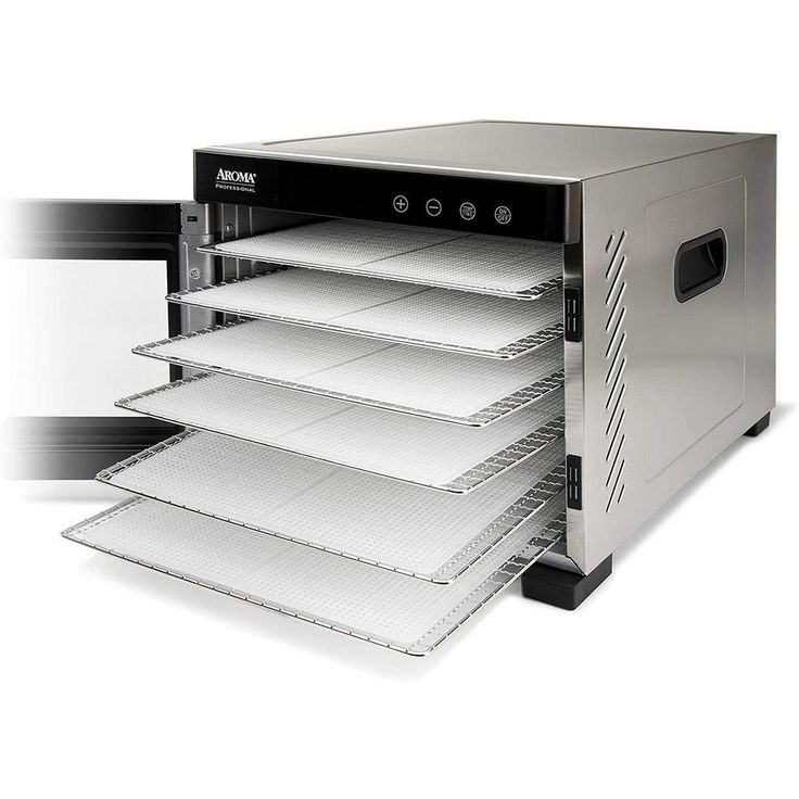 6-Tray Black Electric Food Dehydrator with Glass Door