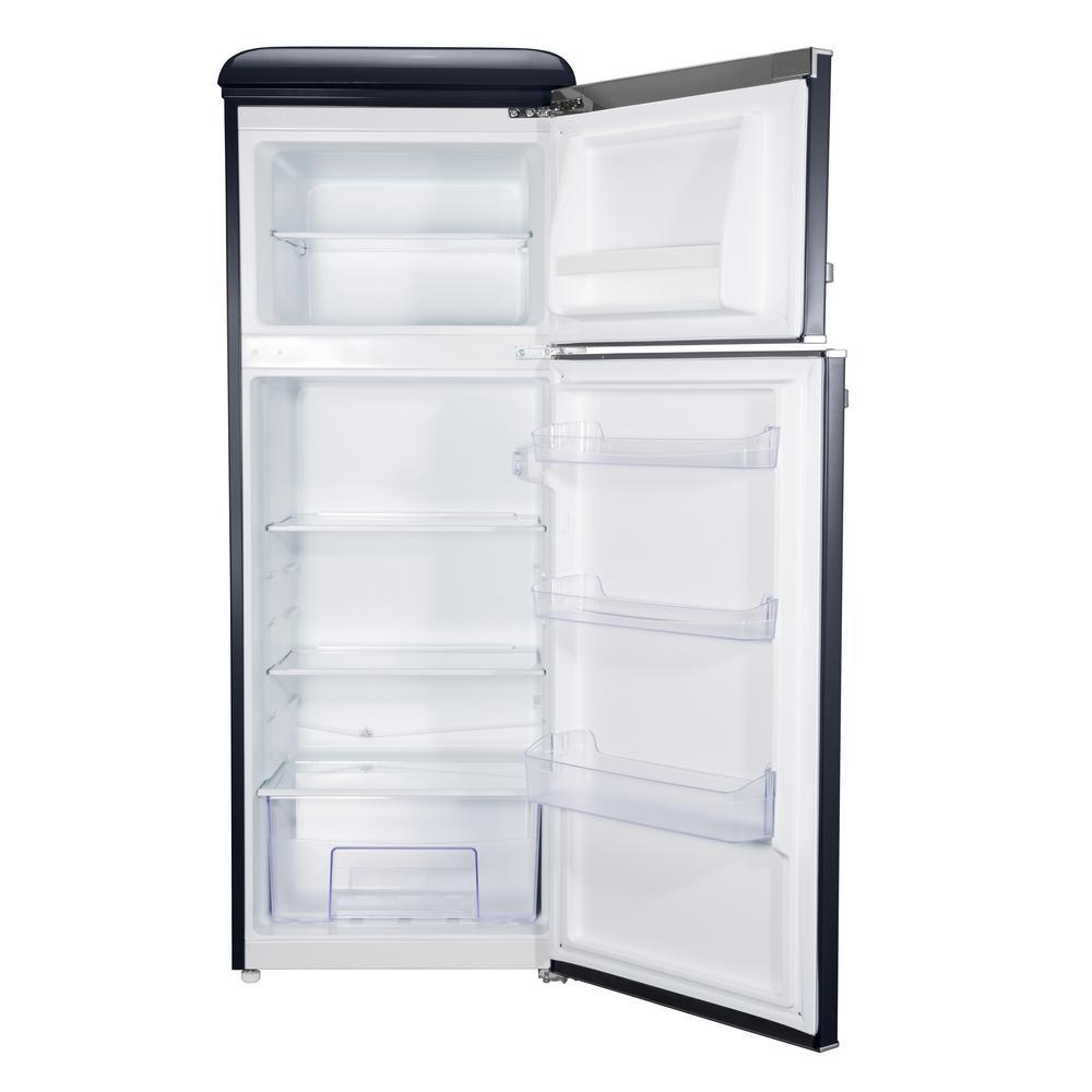 7.6 cu.ft. Retro Mini Refrigerator with Dual Door and True Freezer in Black - Super Arbor