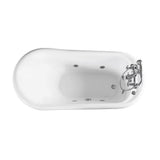 66.9 in. Acrylic Clawfoot Whirlpool Bathtub in White - Super Arbor