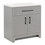 Style Selections Potter 30-in Gray Single Sink Bathroom Vanity with White Cultured Marble Top