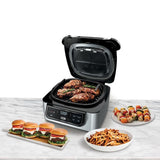 Foodi 5-in-1 Black Stainless Indoor Grill with 4 Qt. Air Fryer, Roast, Bake, Dehydrate and Cyclonic Grilling Technology