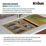 16.75 in. Workstation Kitchen Sink Serving Board Set with Stainless Steel Mixing Bowl and Colander
