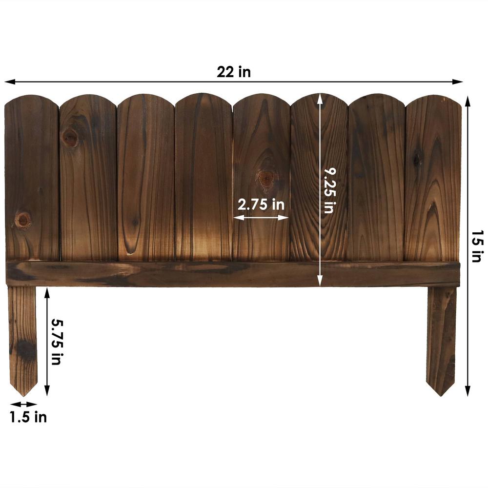 Sunnydaze Decor Rustic 22 in. L x 15 in. H Wood Garden Fence (5-Pack) - Super Arbor