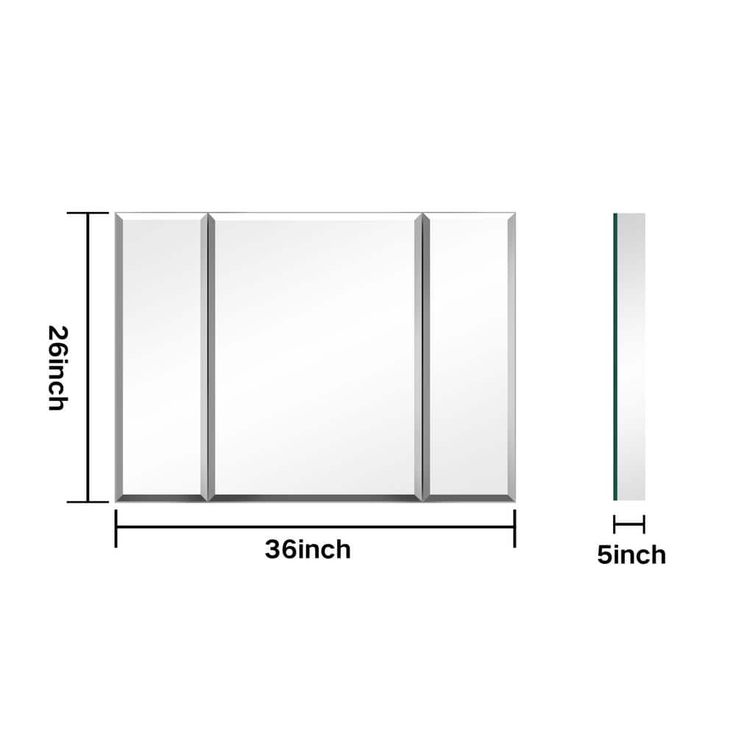 36 in. W x 26 in. H Rectangular Aluminum Medicine Cabinet with Mirror and Adjustable Glass Shelves