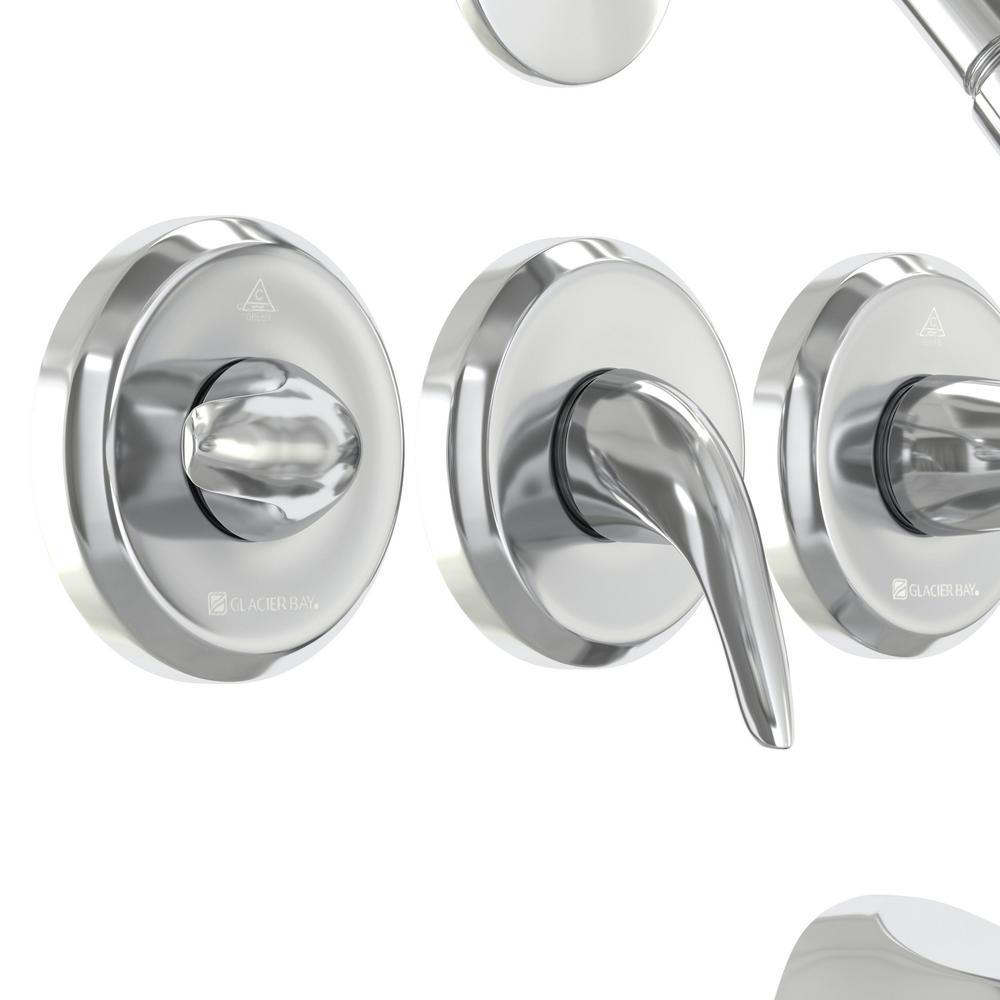 Aragon 3-Handle 1-Spray Tub and Shower Faucet in Chrome (Valve Included) - Super Arbor