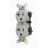 20 Amp Industrial Grade Heavy Duty Self Grounding Duplex Outlet, Gray - Super Arbor