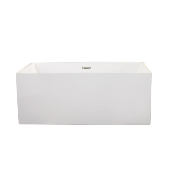 Persephone 59 in. Acrylic Flatbottom Non-Whirlpool Soaking Bathtub in White - Super Arbor
