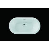 Colton 63 in. Center Drain Freestanding Bathtub in Glossy White - Super Arbor