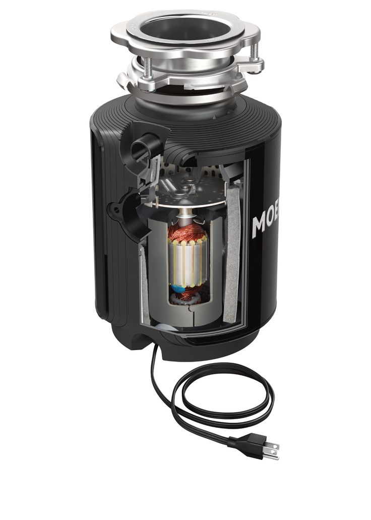 MOEN Host Series 3/4 HP Space Saving Continuous Feed Garbage Disposal with Sound Reduction and Universal Mount