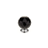 1-3/16 in. (30 mm) Clear, Crystal, Chrome Contemporary Metal, Crystal Cabinet Knob - Super Arbor