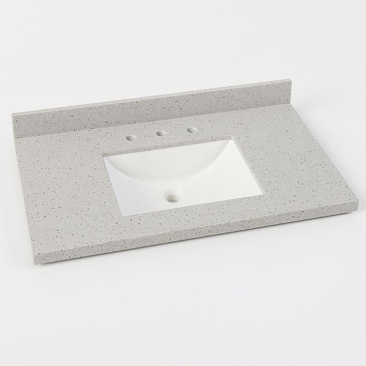 Home Decorators Collection 49-inch Solid Surface Vanity Top in Silver Ash with White Sink