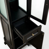 Andover 18 in. W x 16 in. D x 65 in. H Bathroom Linen Storage Tower Cabinet in Antique Black