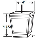 4-1/2 in. x 4 in. Unfinished Solid Hardwood Square Bun Foot - Super Arbor